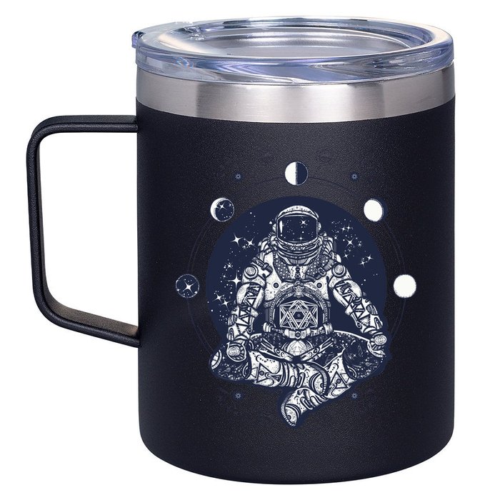 Astronaut in the lotus position 12oz Stainless Steel Coffee Mug
