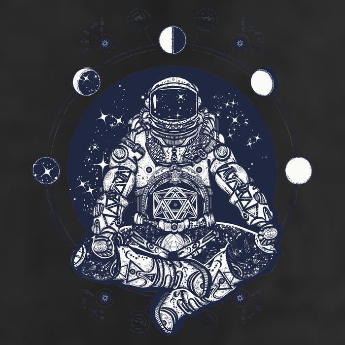 Astronaut in the lotus position 12oz Stainless Steel Coffee Mug