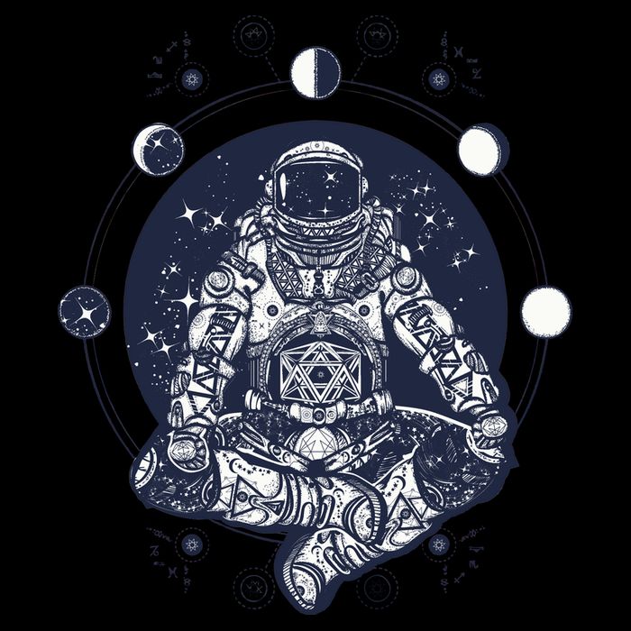 Astronaut in the lotus position Poster