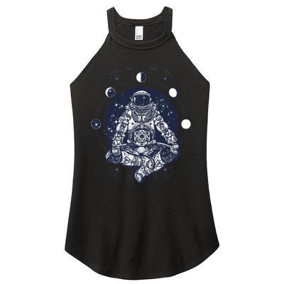 Astronaut in the lotus position Women's Perfect Tri Rocker Tank