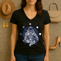 Astronaut in the lotus position Women's V-Neck T-Shirt