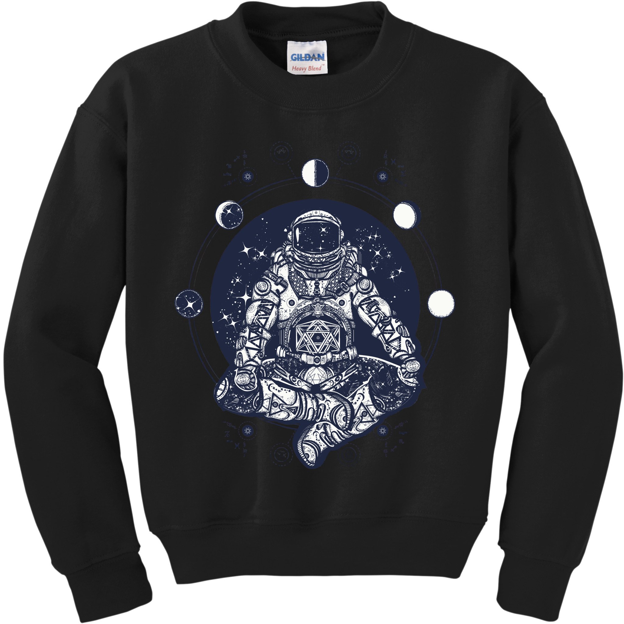 Astronaut in the lotus position Kids Sweatshirt