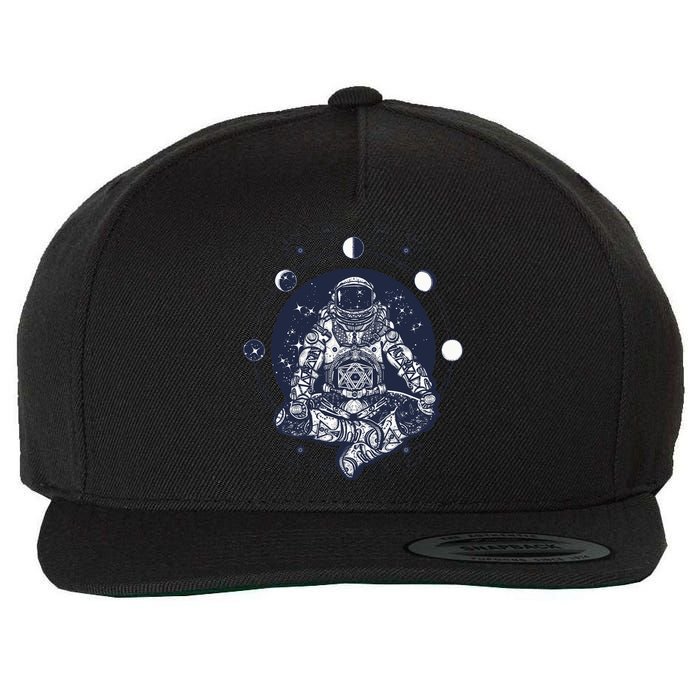 Astronaut in the lotus position Wool Snapback Cap