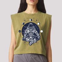 Astronaut in the lotus position Garment-Dyed Women's Muscle Tee