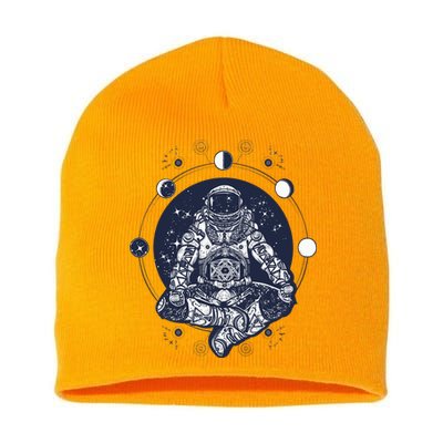 Astronaut in the lotus position Short Acrylic Beanie