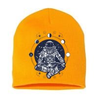 Astronaut in the lotus position Short Acrylic Beanie