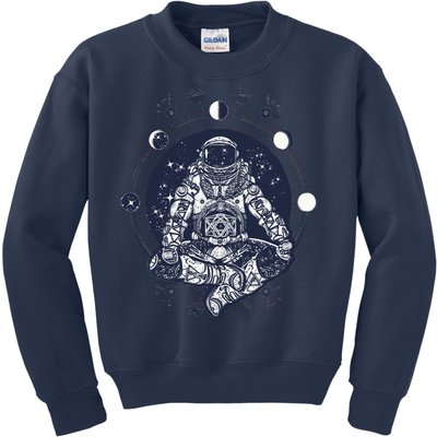 Astronaut in the lotus position Kids Sweatshirt