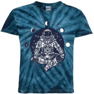 Astronaut in the lotus position Kids Tie-Dye T-Shirt