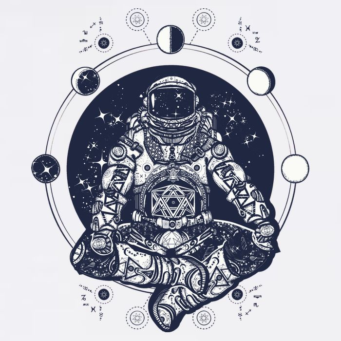 Astronaut in the lotus position Garment-Dyed Sweatshirt