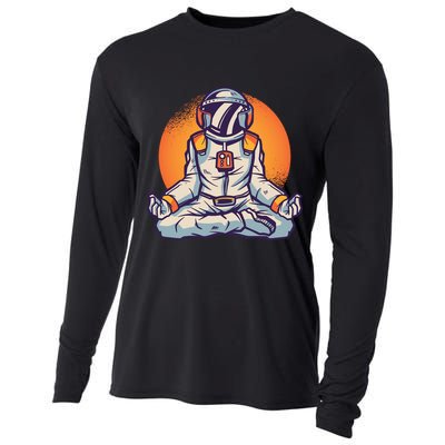 Astronaut Meditating Cooling Performance Long Sleeve Crew