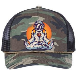 Astronaut Meditating Retro Rope Trucker Hat Cap