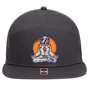 Astronaut Meditating 7 Panel Mesh Trucker Snapback Hat