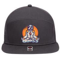 Astronaut Meditating 7 Panel Mesh Trucker Snapback Hat