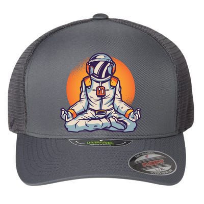 Astronaut Meditating Flexfit Unipanel Trucker Cap