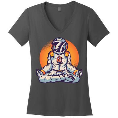 Astronaut Meditating Women's V-Neck T-Shirt