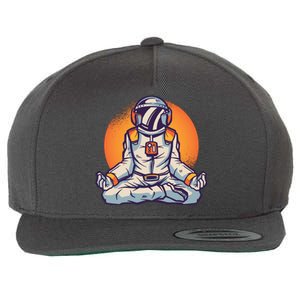 Astronaut Meditating Wool Snapback Cap