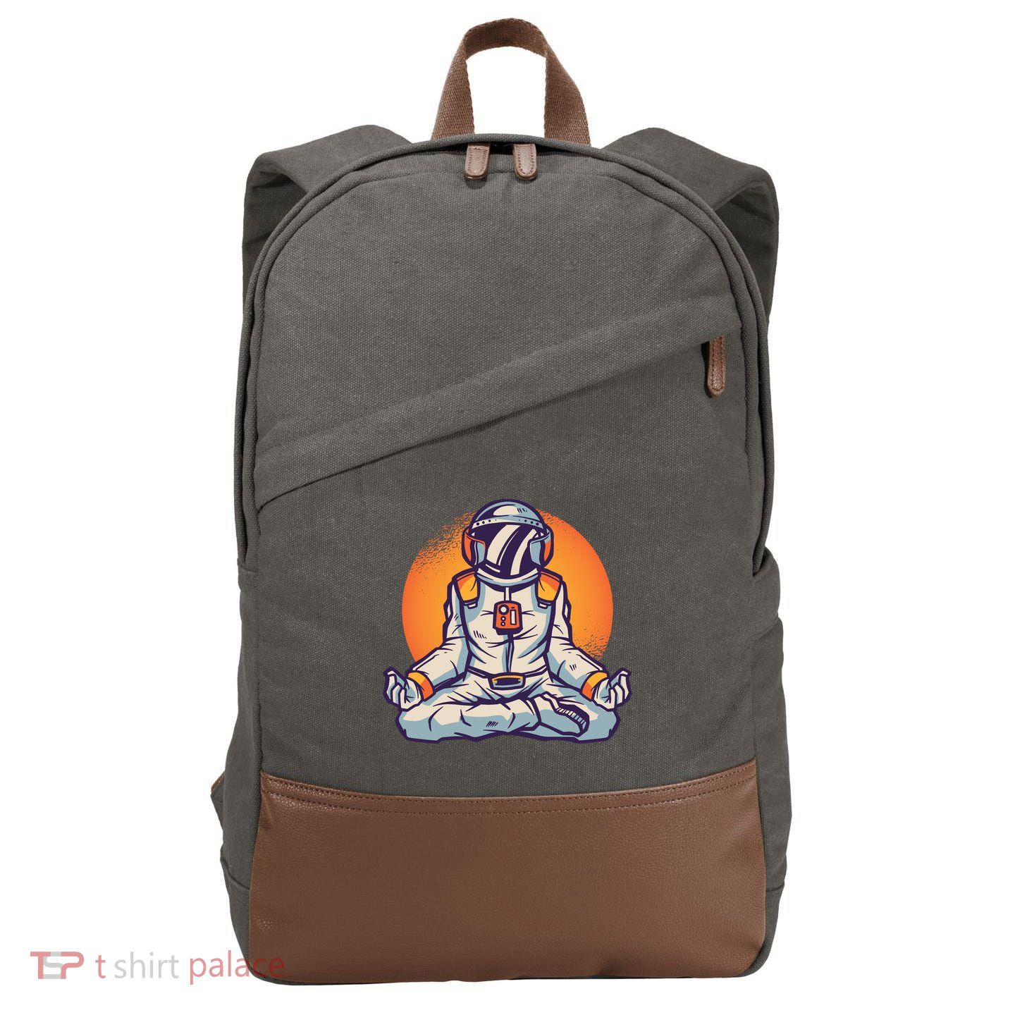 Astronaut Meditating Cotton Canvas Backpack