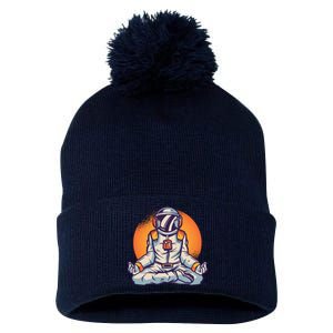 Astronaut Meditating Pom Pom 12in Knit Beanie