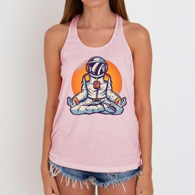 Astronaut Meditating Women's Knotted Racerback Tank