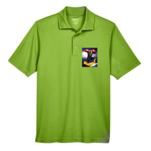 Astronaut Monkey Boxing In Space Men's Origin Performance Pique Polo