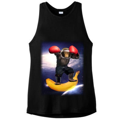 Astronaut Monkey Boxing In Space Ladies PosiCharge Tri-Blend Wicking Tank