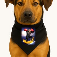 Astronaut Monkey Boxing In Space USA-Made Doggie Bandana