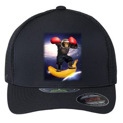 Astronaut Monkey Boxing In Space Flexfit Unipanel Trucker Cap