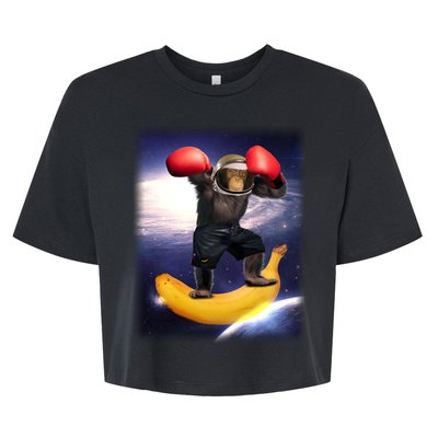 Astronaut Monkey Boxing In Space Bella+Canvas Jersey Crop Tee