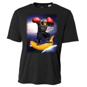 Astronaut Monkey Boxing In Space Cooling Performance Crew T-Shirt