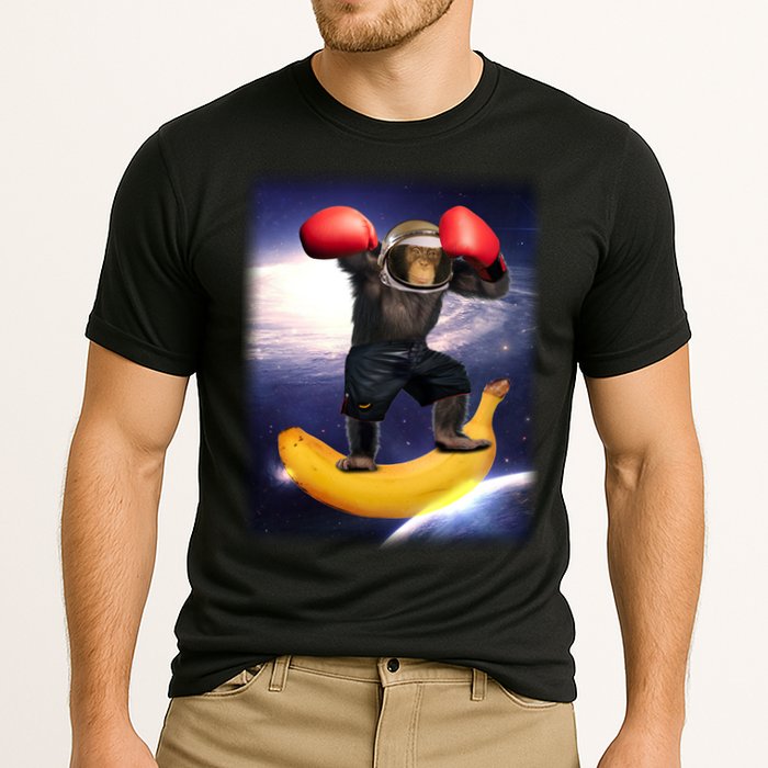 Astronaut Monkey Boxing In Space Performance Shirt