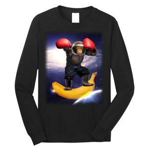 Astronaut Monkey Boxing In Space Long Sleeve Shirt