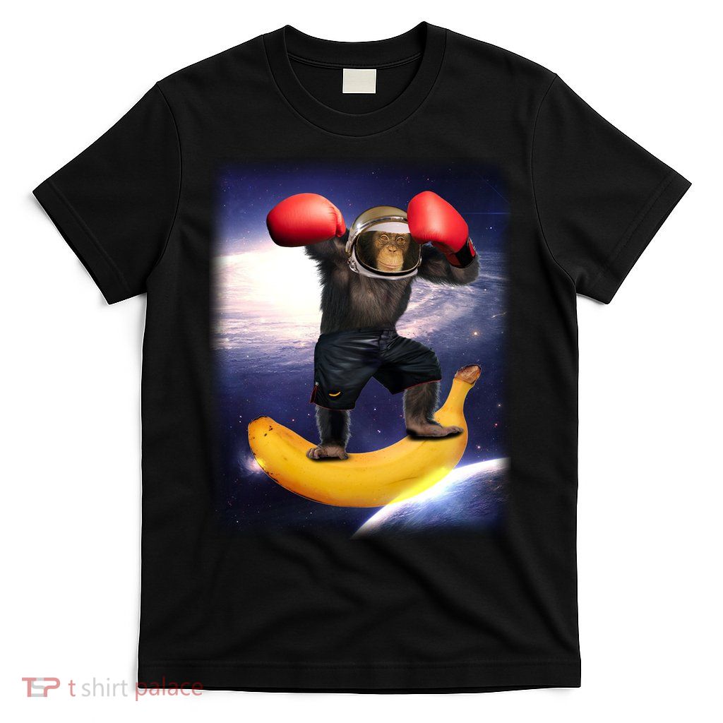 Astronaut Monkey Boxing In Space T-Shirt