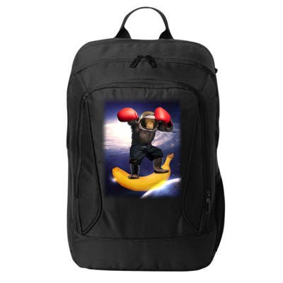 Astronaut Monkey Boxing In Space City Backpack