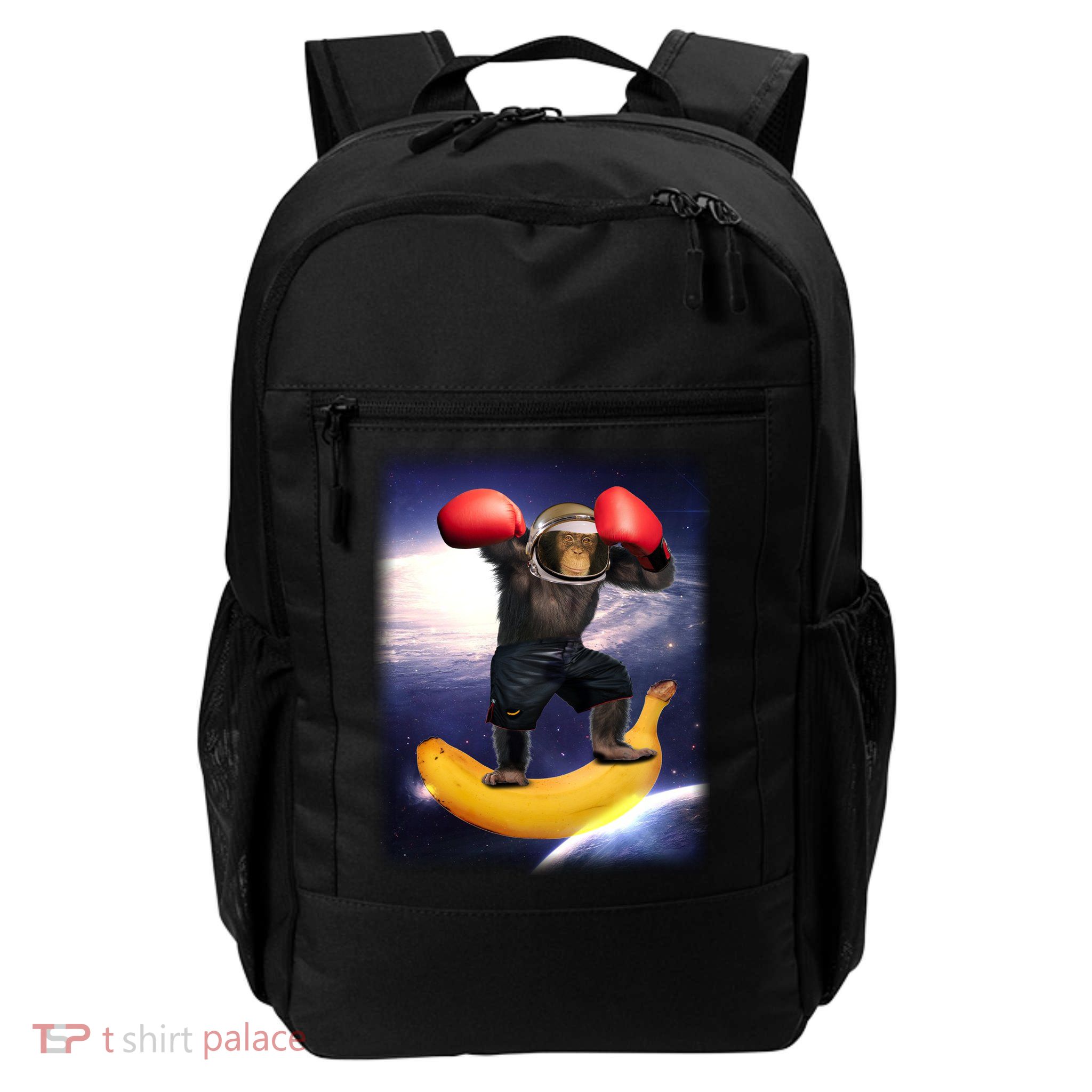 Astronaut Monkey Boxing In Space Daily Commute Backpack
