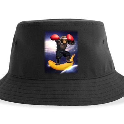 Astronaut Monkey Boxing In Space Sustainable Bucket Hat