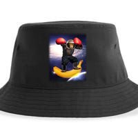 Astronaut Monkey Boxing In Space Sustainable Bucket Hat