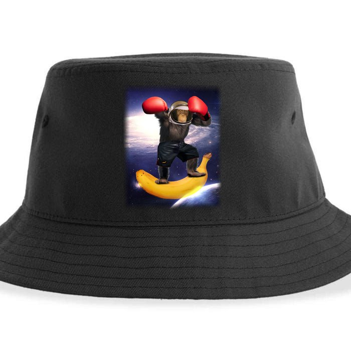 Astronaut Monkey Boxing In Space Sustainable Bucket Hat