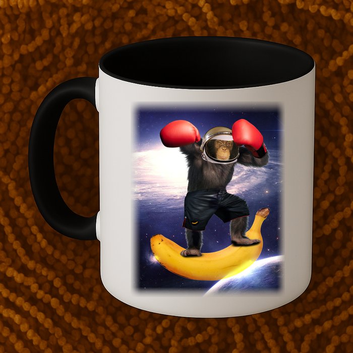 Astronaut Monkey Boxing In Space Mug