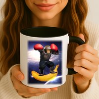Astronaut Monkey Boxing In Space Mug