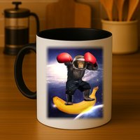 Astronaut Monkey Boxing In Space Mug