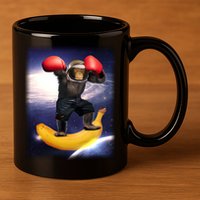 Astronaut Monkey Boxing In Space 11oz C Handle Ceramic Mug