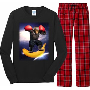 Astronaut Monkey Boxing In Space Long Sleeve Pajama Set