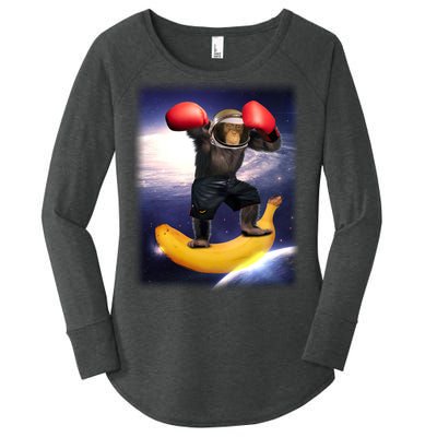 Astronaut Monkey Boxing In Space Women's Perfect Tri Tunic Long Sleeve Shirt