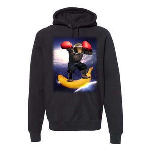 Astronaut Monkey Boxing In Space Premium Hoodie