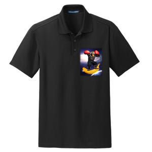 Astronaut Monkey Boxing In Space Dry Zone Grid Polo