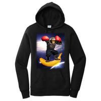 Astronaut Monkey Boxing In Space Women's Pullover Hoodie