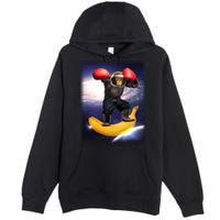 Astronaut Monkey Boxing In Space Premium Pullover Hoodie