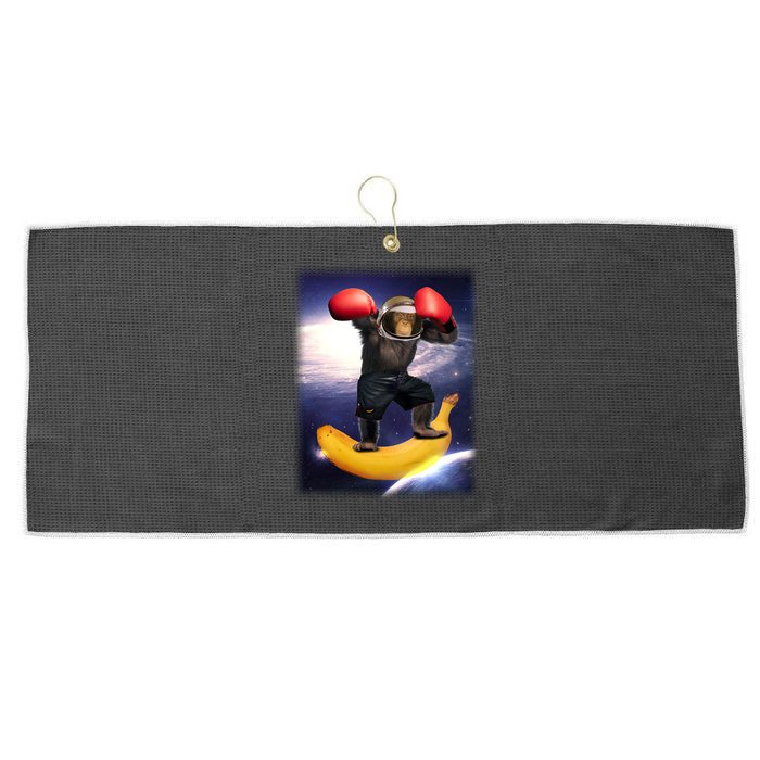 Astronaut Monkey Boxing In Space Large Microfiber Waffle Golf Towel