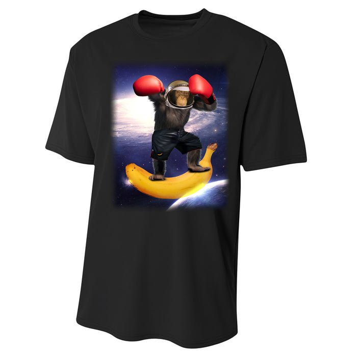 Astronaut Monkey Boxing In Space Performance Sprint T-Shirt