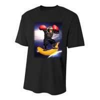 Astronaut Monkey Boxing In Space Youth Performance Sprint T-Shirt